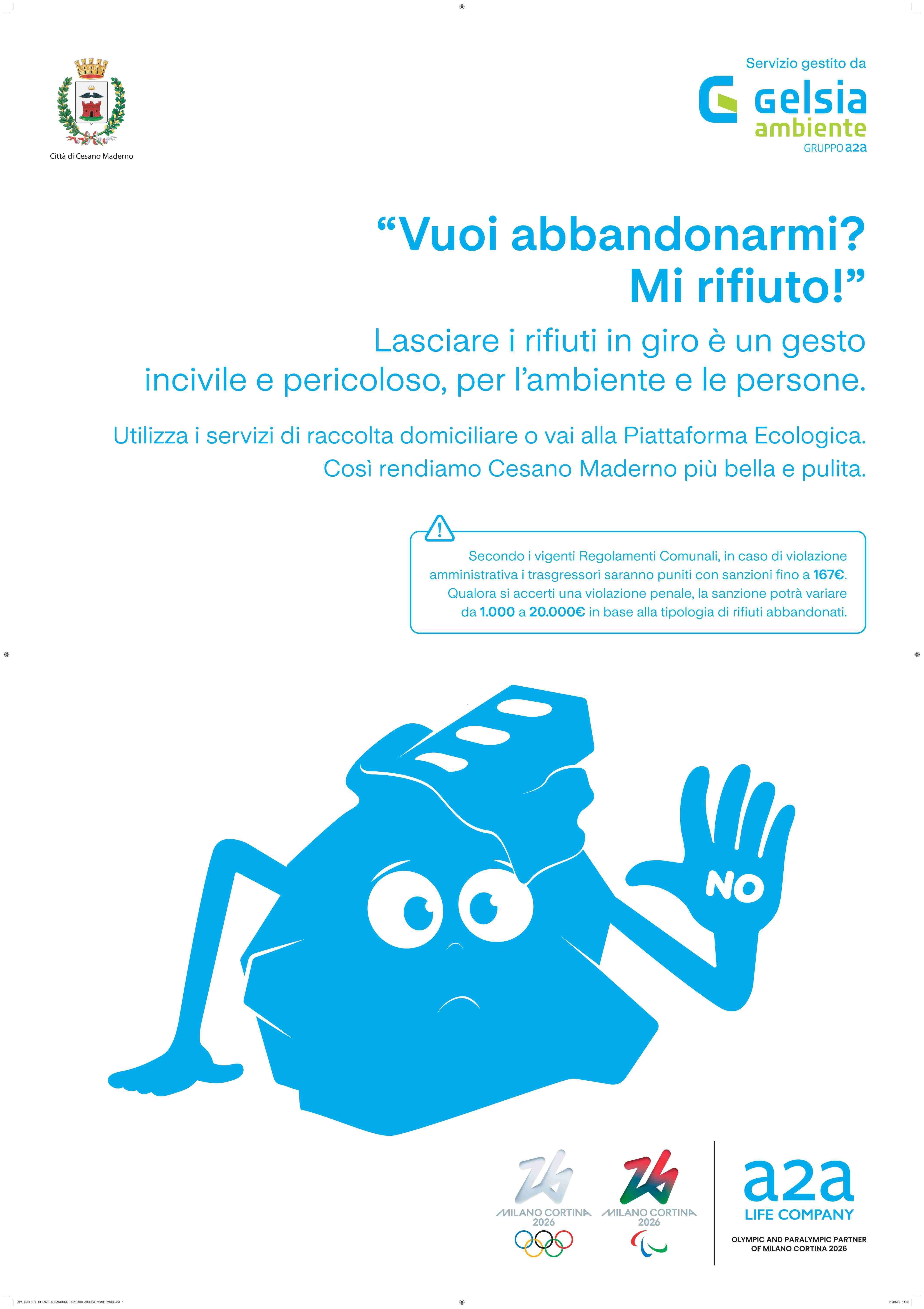 CS_006/25 Contro l’abbandono dei rifiuti il Comune lancia una campagna di sensibilizzazione e comunicazione