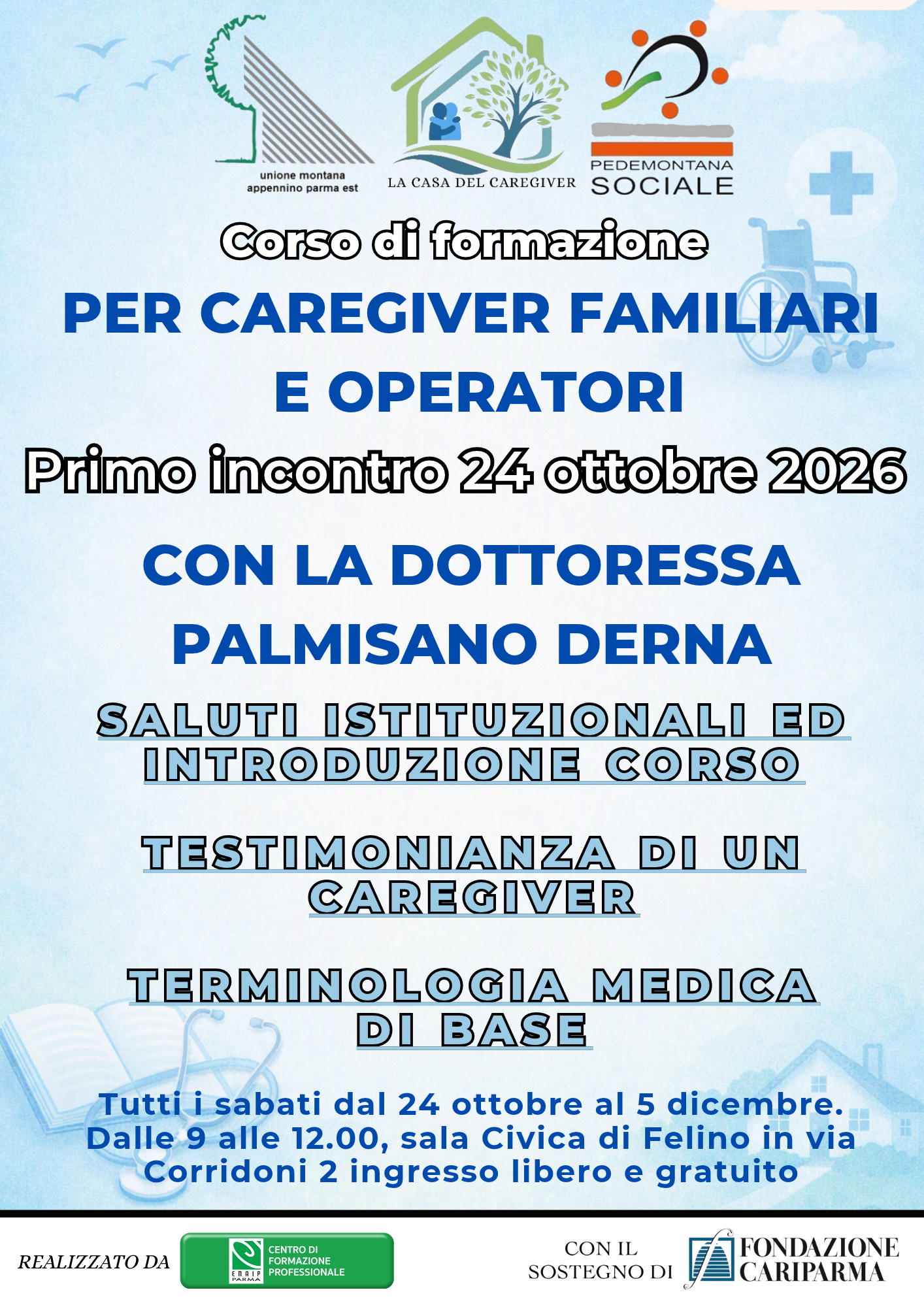 Corso di formazione gratuito per caregiver familiari e operatori