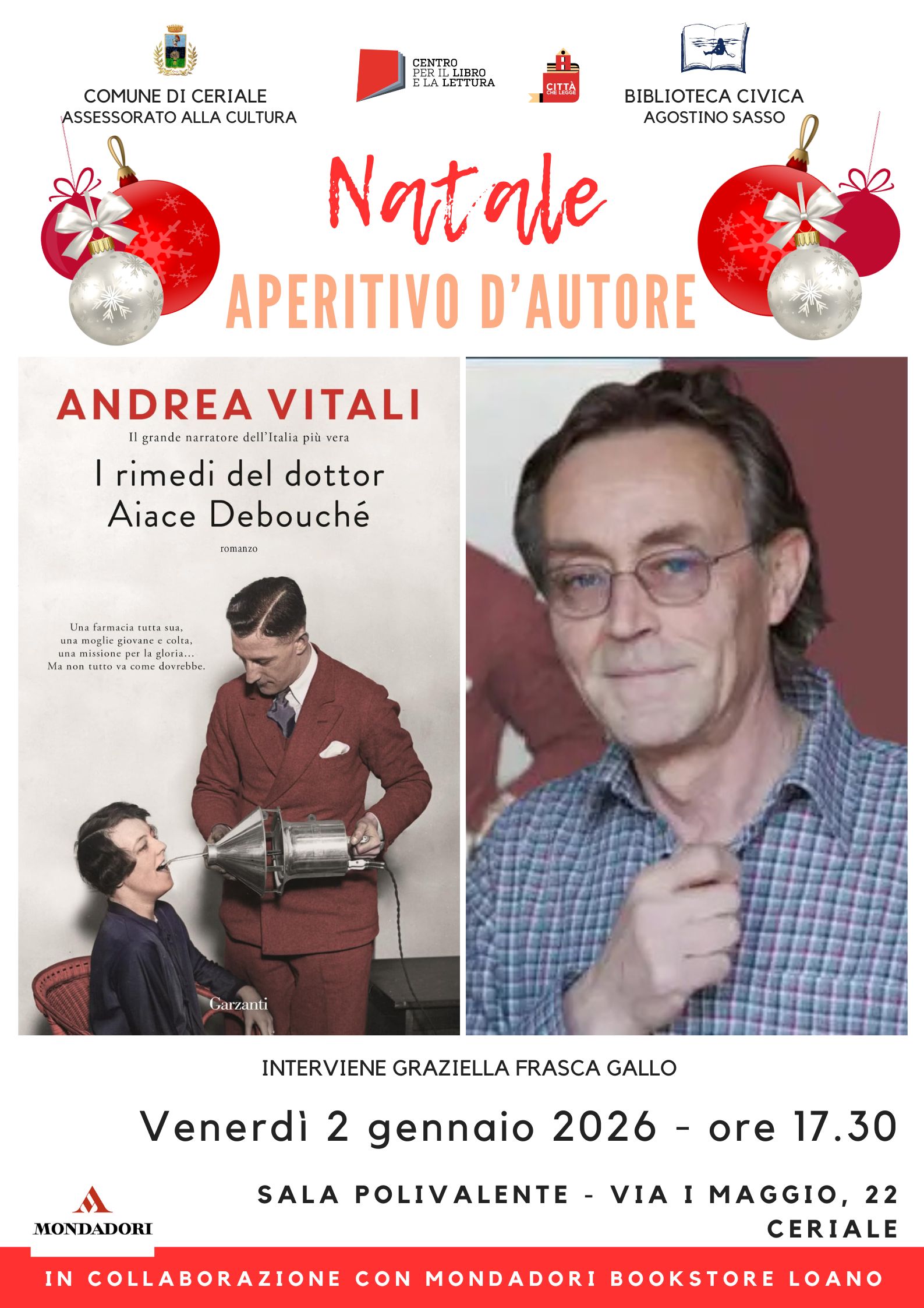 Natale Aperitivo d’autore – Andrea Vitali presenta il libro 