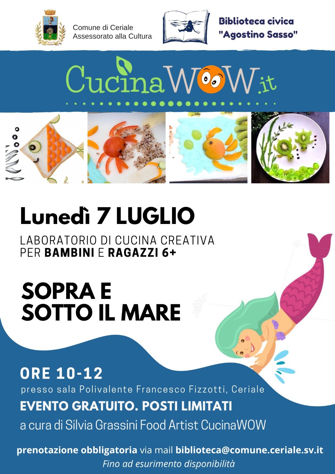 Biblioteca - Laboratorio di Cucina Creativa per Bambini. Età 6+