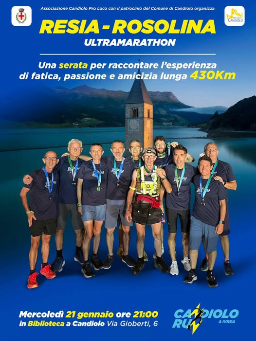 Resia - Rosolina Ultramarathon - 21 gennaio ore 21 presso la biblioteca