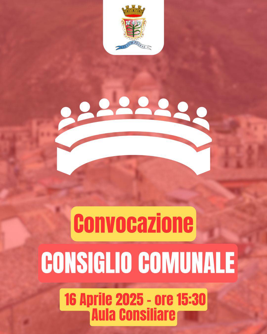 Riunione del Consiglio Comunale 16 aprile 2025 alle ore 15:30