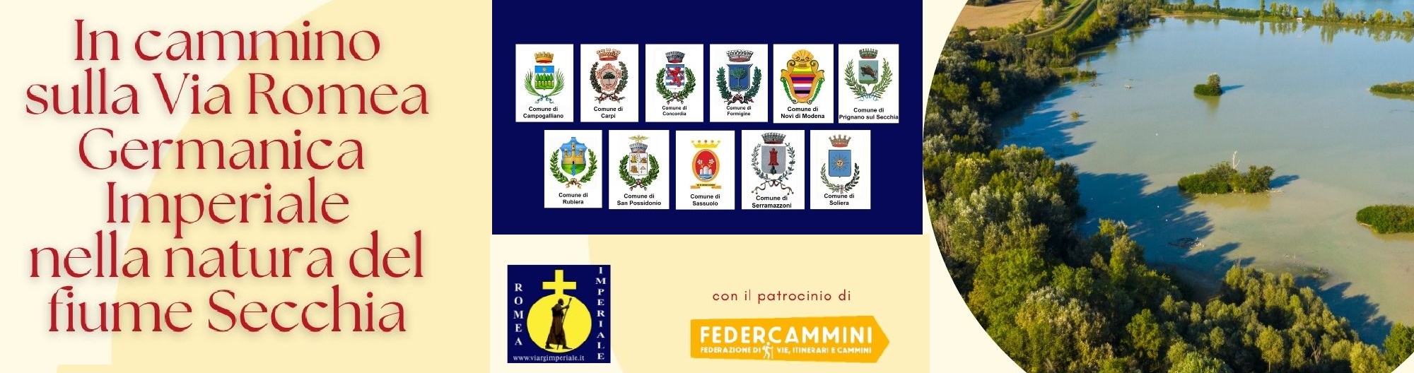 In cammino sulla Via Romea Germanica Imperiale nella natura del fiume Secchia