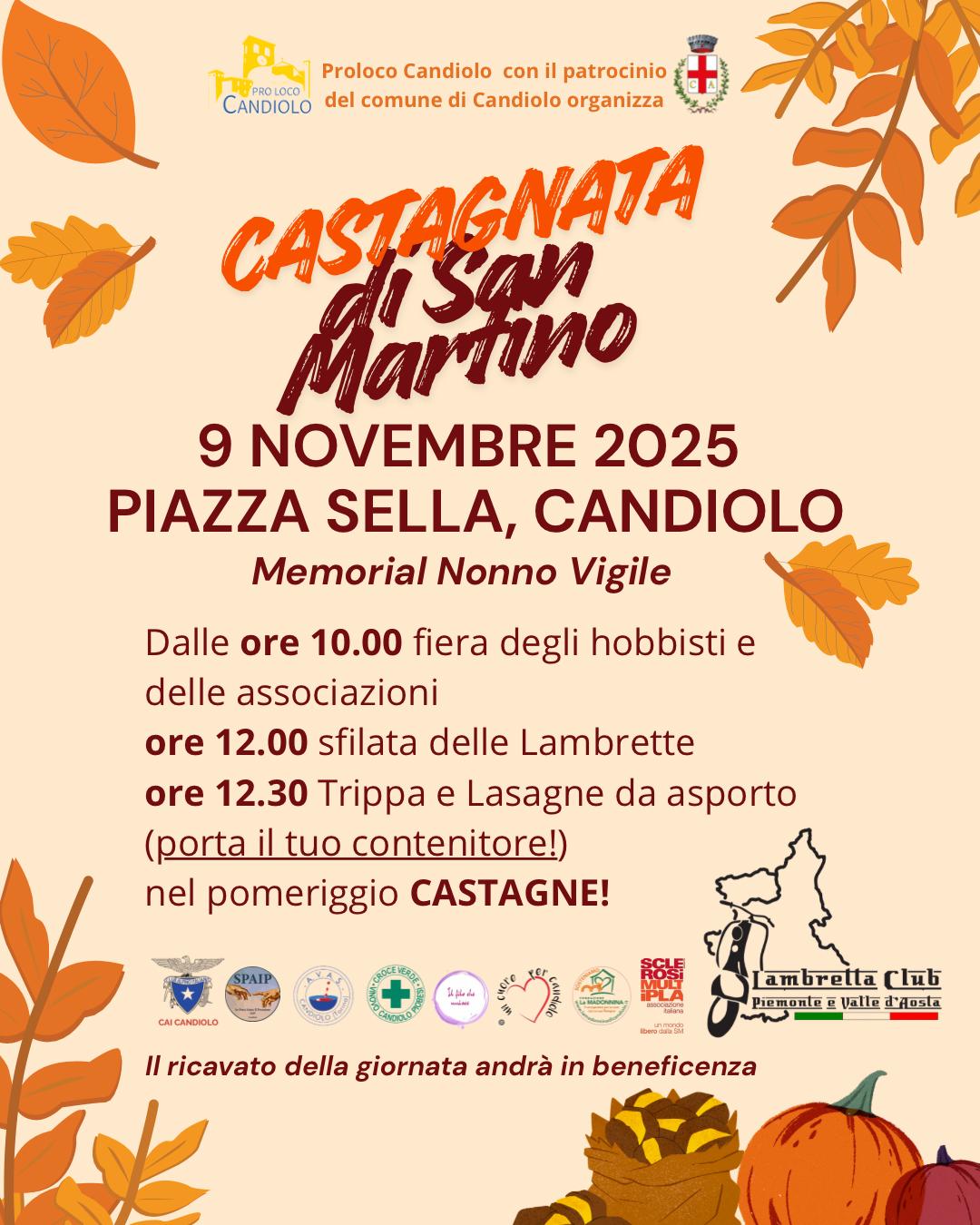 Castagnata di San Martino a cura della Candiolo Pro Loco 
