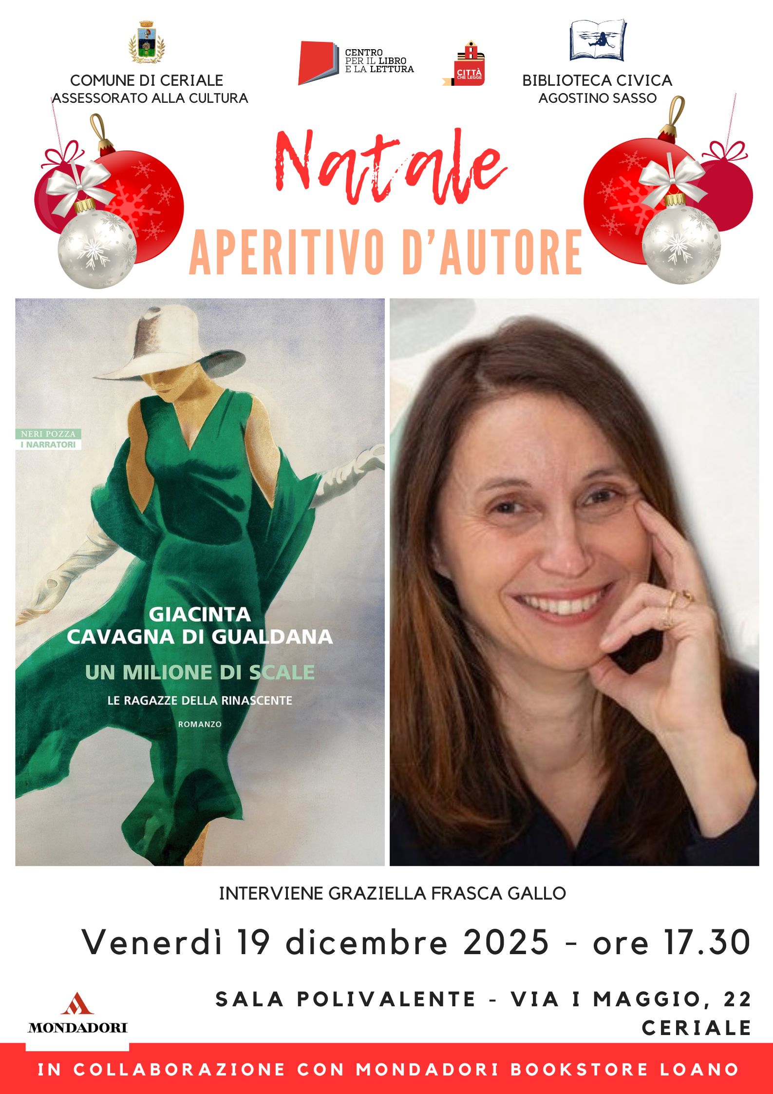 Natale Aperitivo d’autore – Giacinta Cavagna di Gualdana presenta il libro “Un milione di scale. Le ragazze della Rinascente”