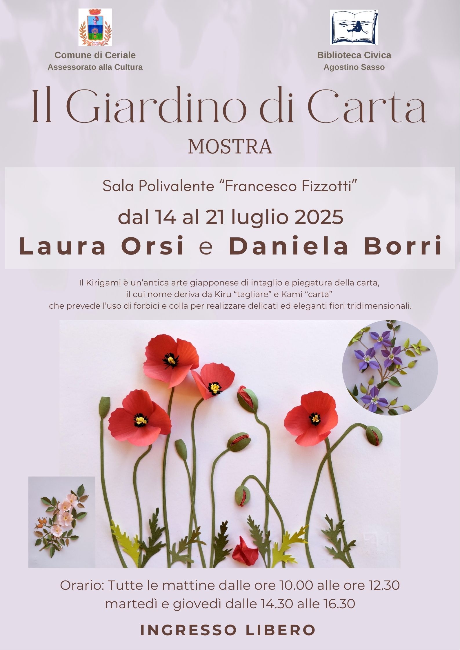 La Biblioteca Agostino Sasso presenta: Il Giardino di Carta. Mostra a cura di Laura Orsi e Daniela Borri