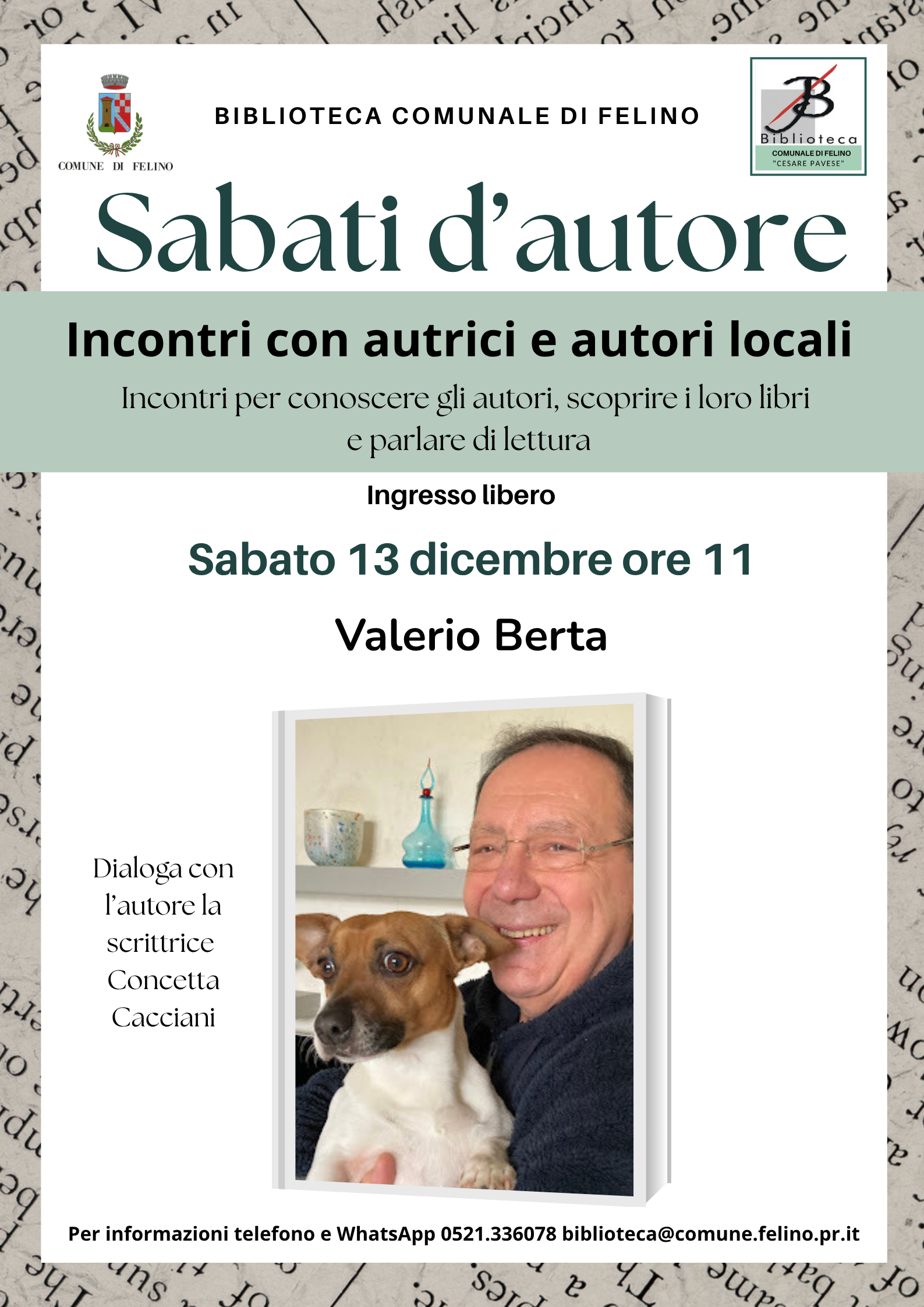 Sabati d'autore: Valerio Berta