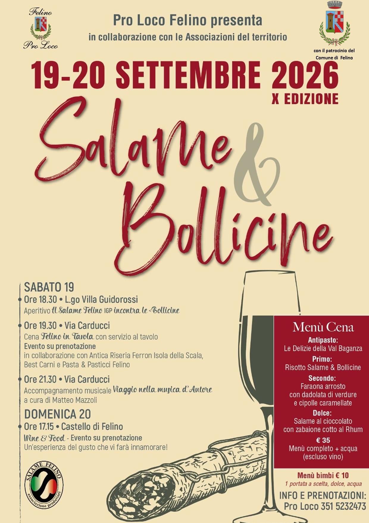 Salame & Bollicine 2026 – X Edizione