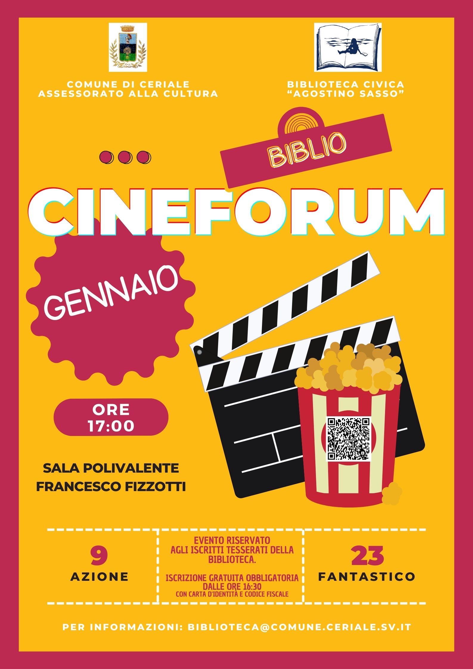 Biblio Cineforum 23 gennaio 2025