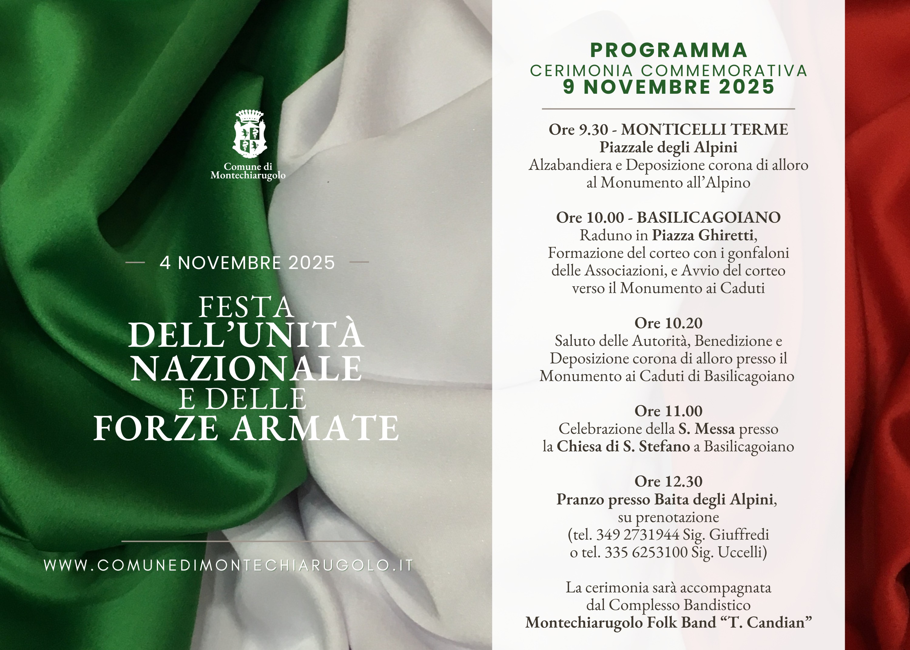 4 novembre Festa dell'Unità Nazionale e delle Forze Armate