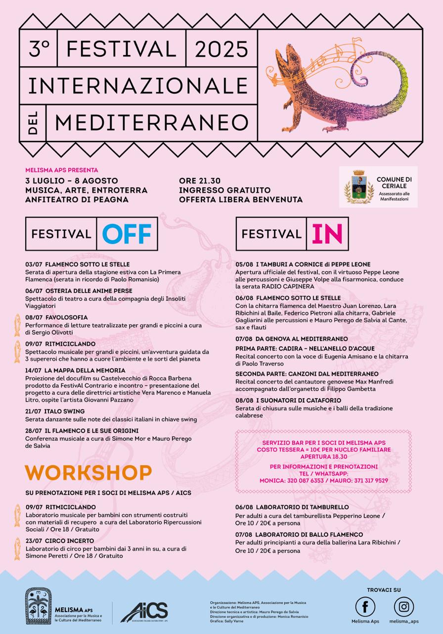 Giovedì 03 Luglio - Serata Flamenco - Memorial Paolo Romanisio - Teatro C. Vacca - A Cura dell' Associazione Melisma Aps Di Loano - Frazione  Peagna