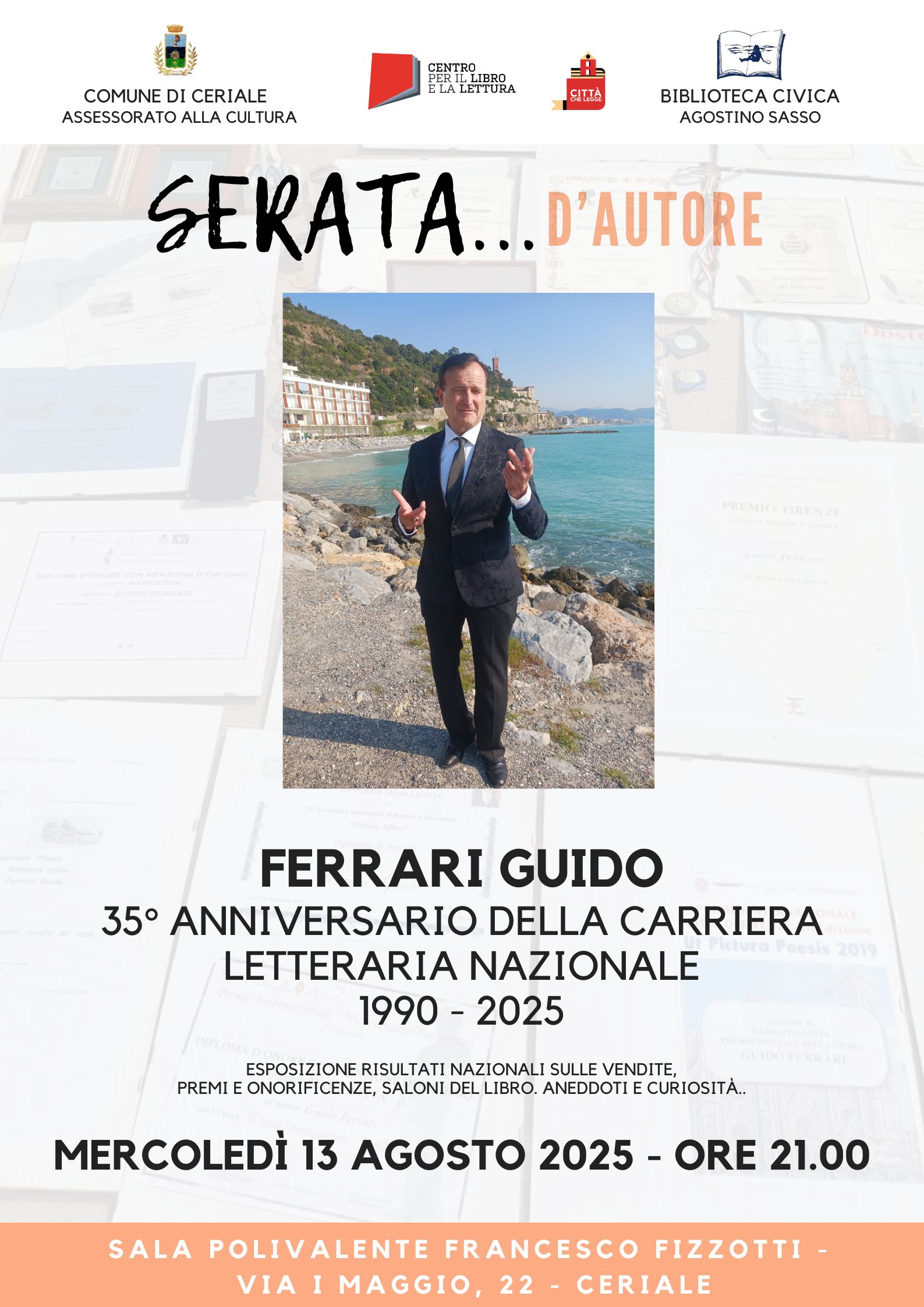 Ferrari Guido – 35° Anniversario della Carriera Letteraria Nazionale