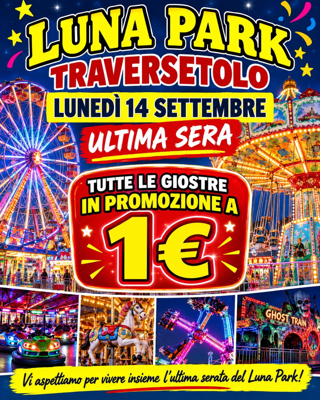 Ultimo giorno del Luna Park! Tutte le giostre a 1 euro