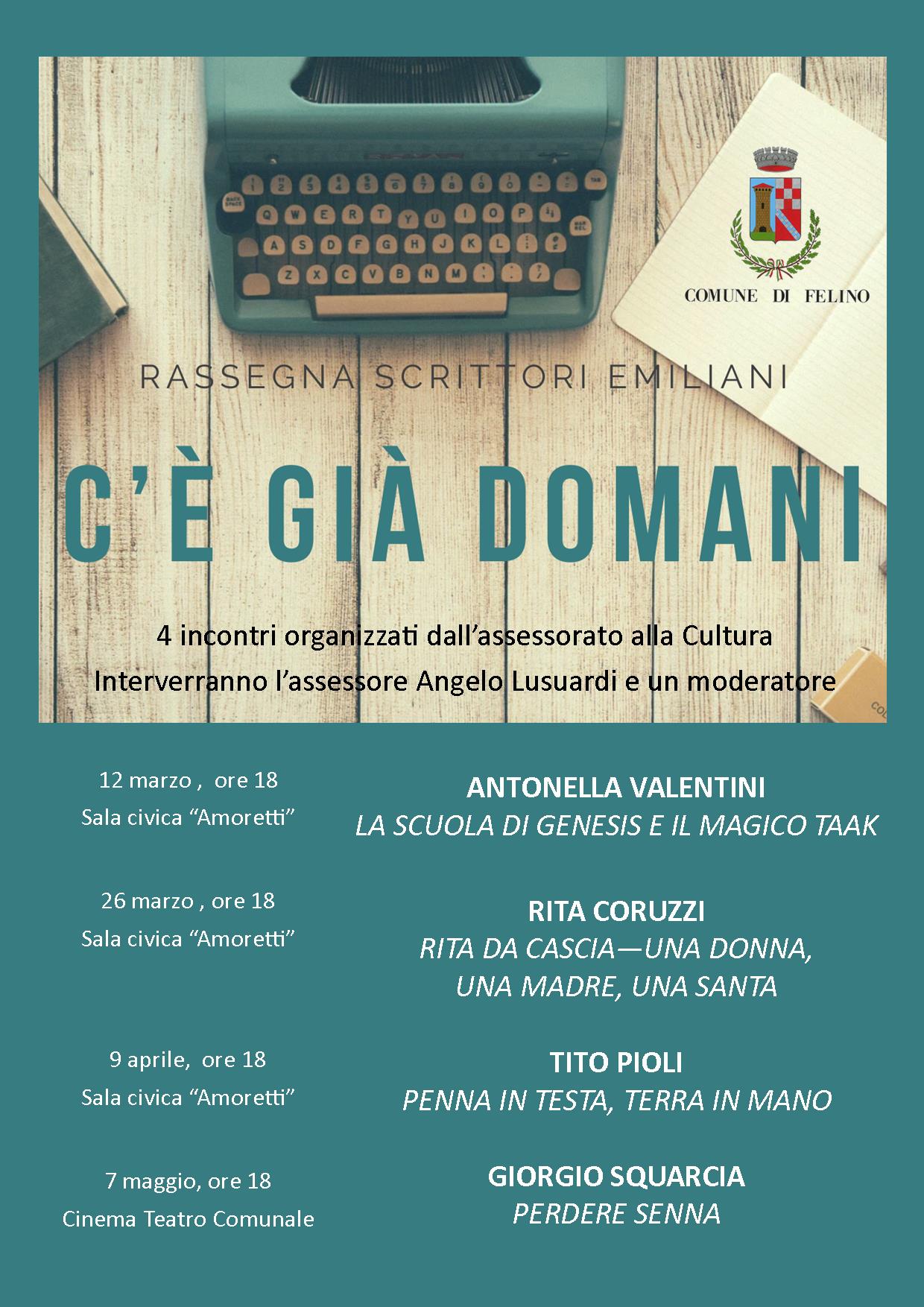 “C’è già domani”, la rassegna di scrittori emiliani, ospita Rita Coruzzi