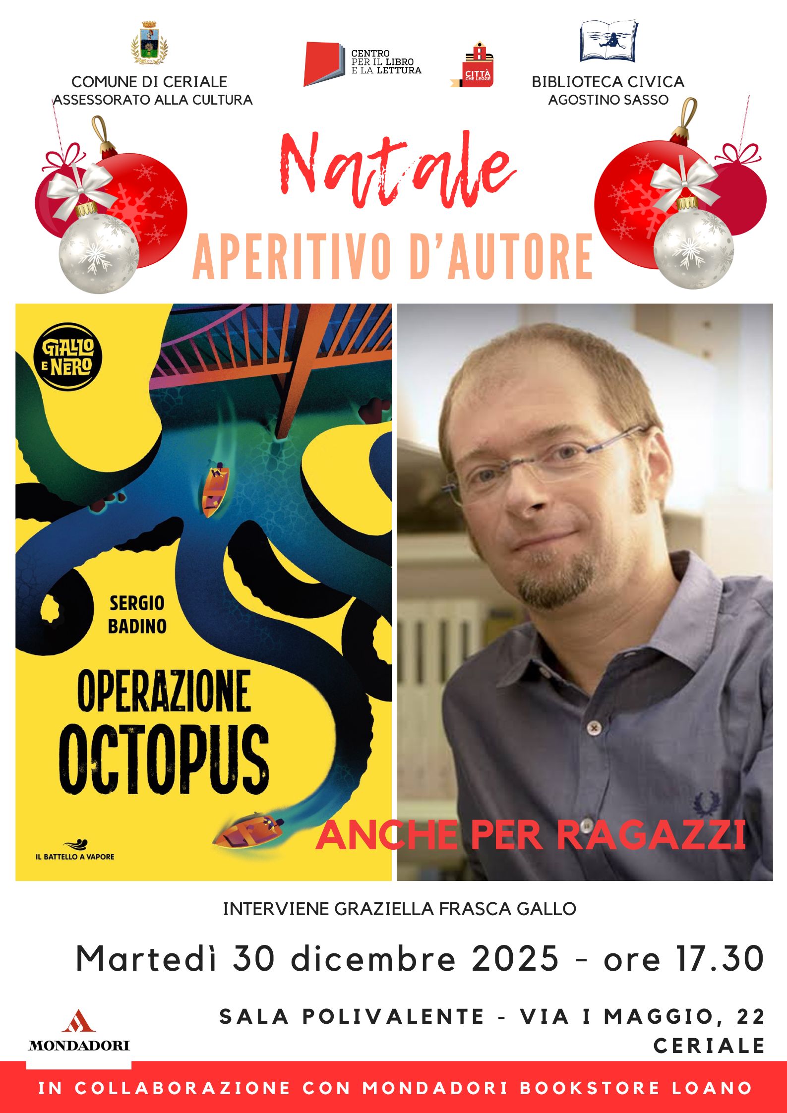 Natale Aperitivo d’autore – Sergio Badino presenta il libro “Operazione Octopus”