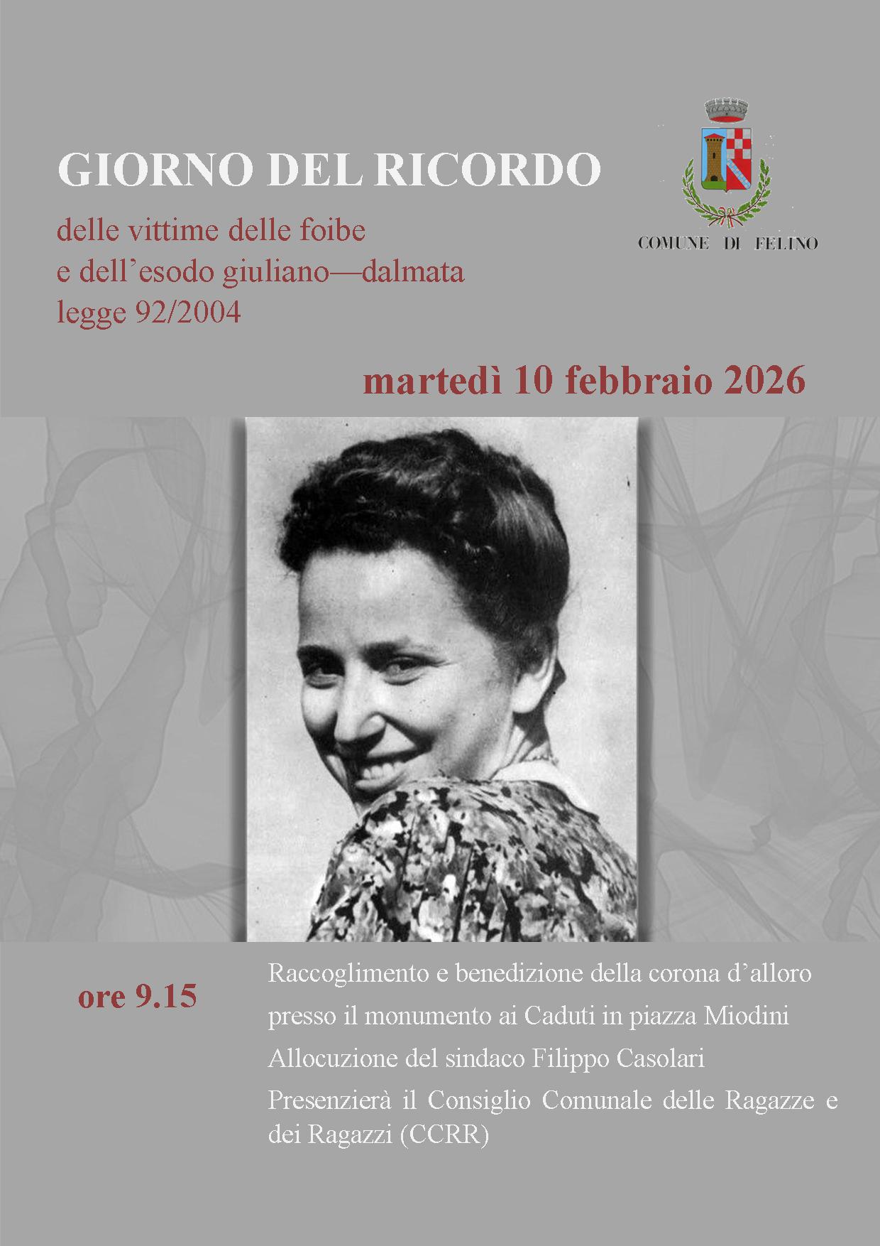 10 febbraio 2026: Giorno del Ricordo