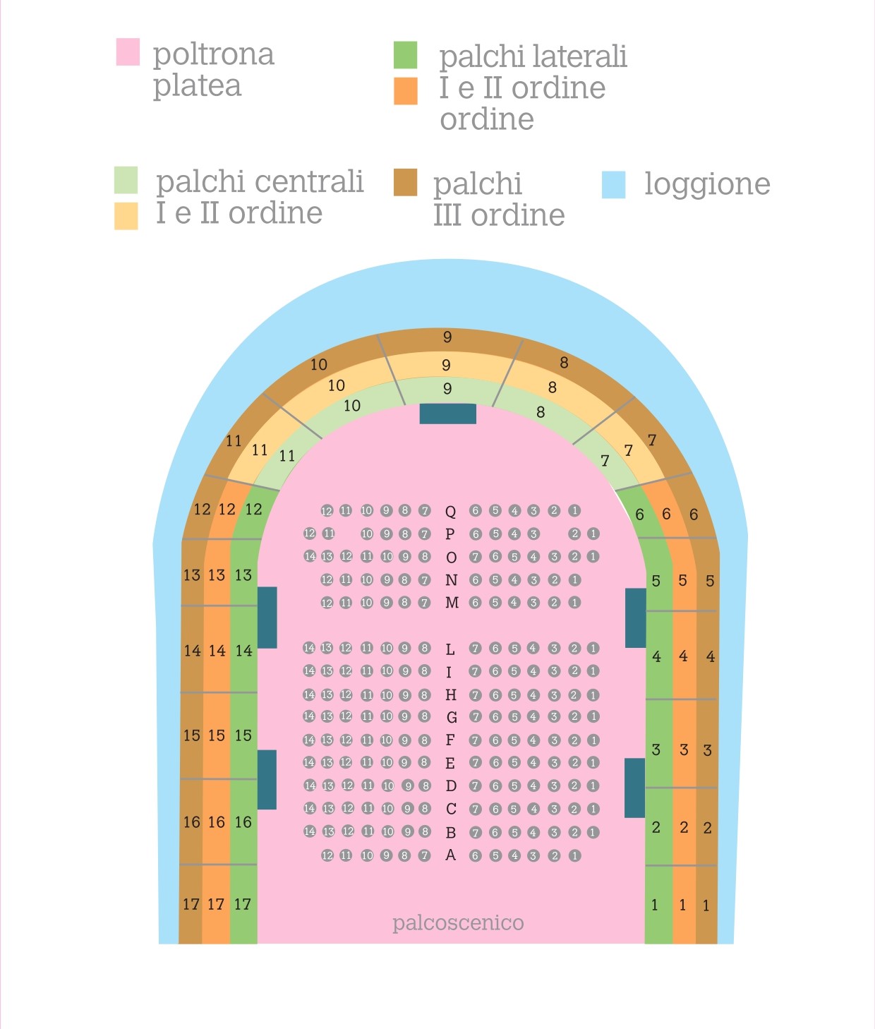 Planimetria posti teatro