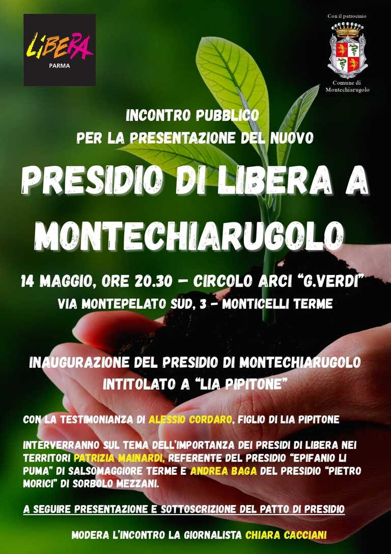 Presidio Libera Montechiarugolo<br/><em><small>Licenza di distribuzione: condivisione allo stesso modo - copyleft non compatibile</small></em>
