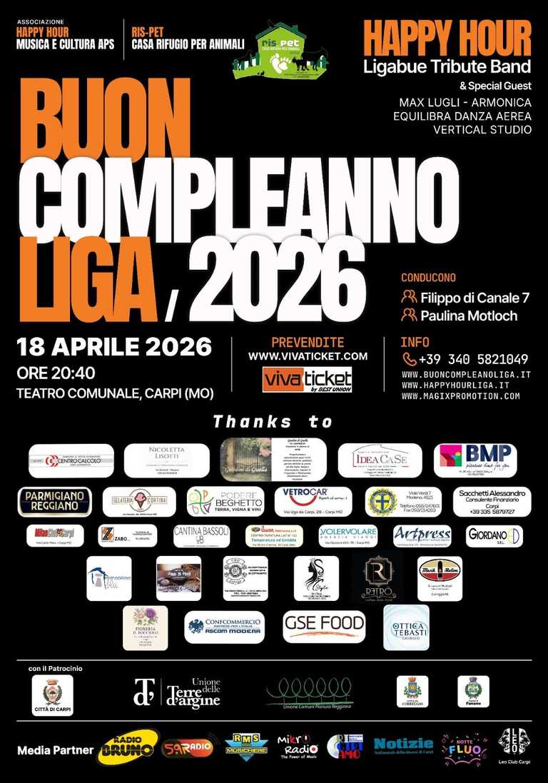 Buon Compleanno Liga 2026<br/><em><small>Licenza di distribuzione: condivisione allo stesso modo - copyleft non compatibile</small></em>