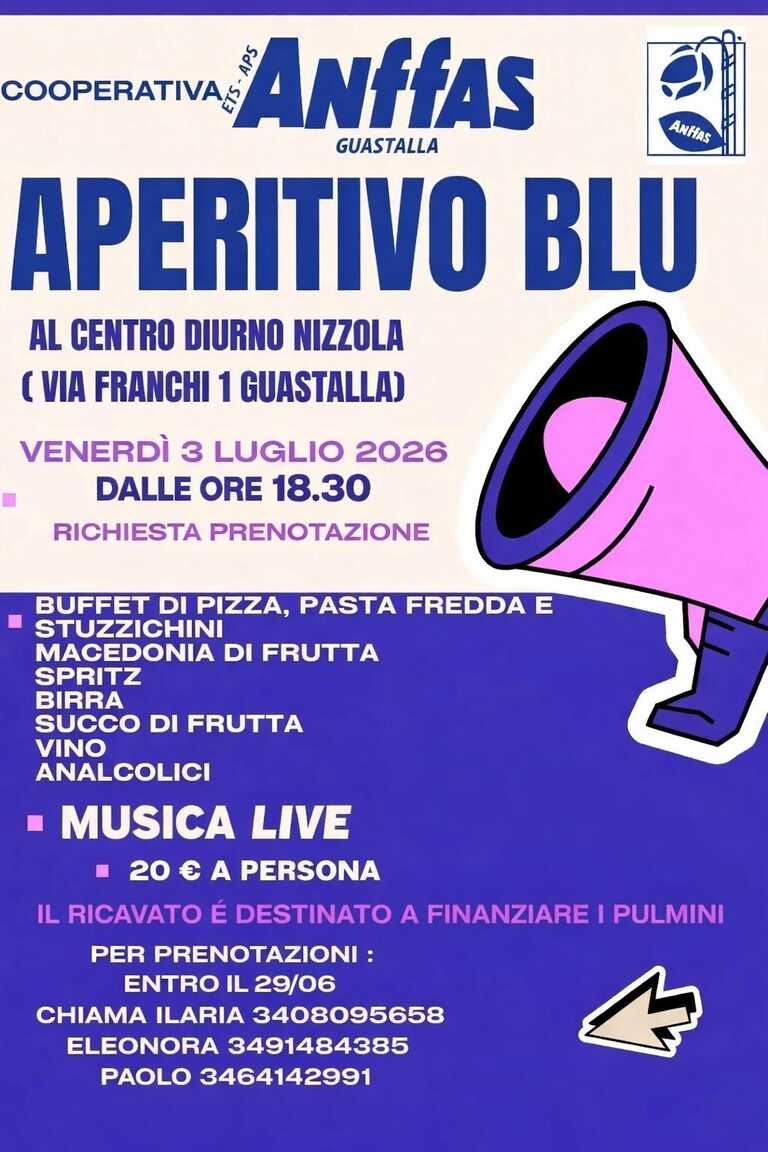 Locandina Aperitivo Blu<br/><em><small>Licenza di distribuzione: Non opere derivate</small></em>