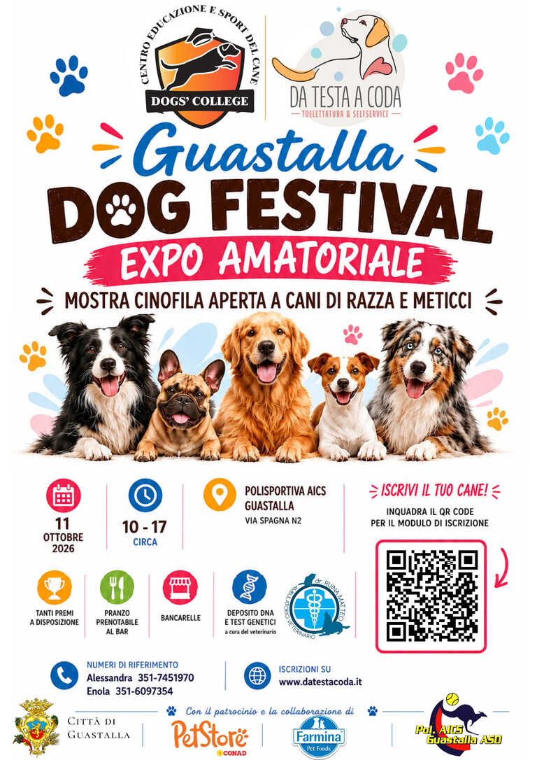Locandina Guastalla Dog Festival Ott 2026<br/><em><small>Licenza di distribuzione: Non opere derivate</small></em>
