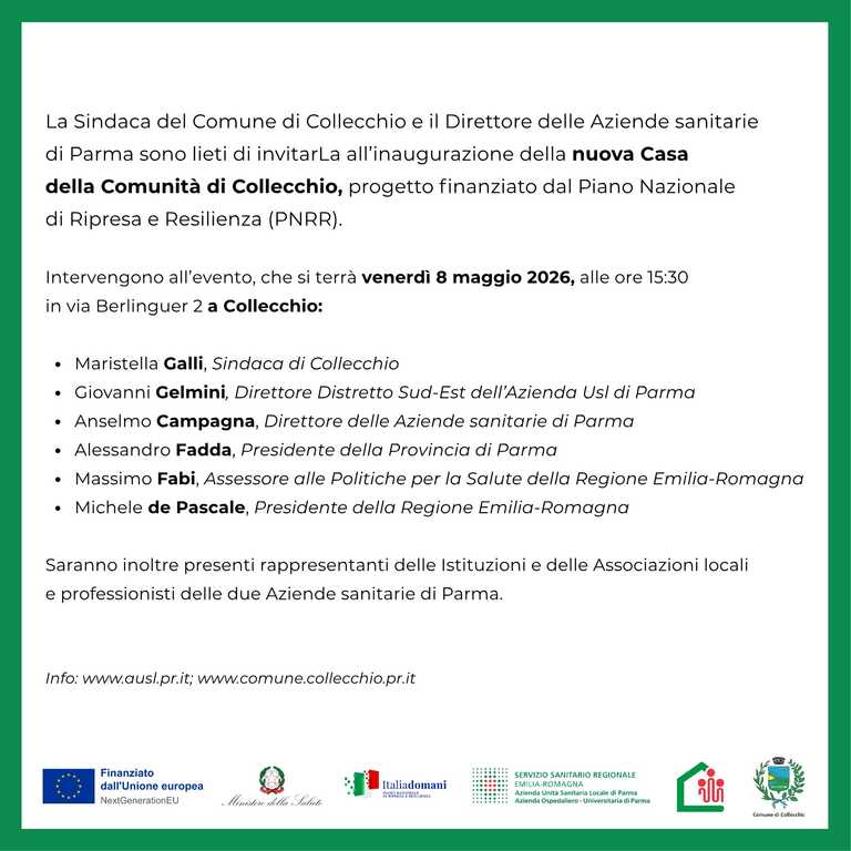 Inaugurazione CDC Collecchio 2<br/><em><small>Licenza di distribuzione: Pubblico dominio</small></em>