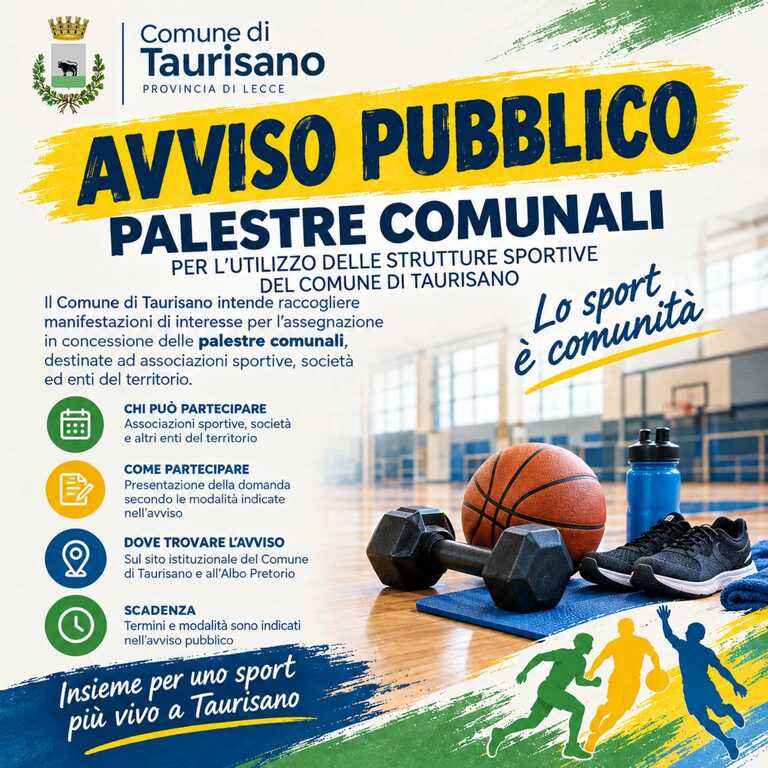 AVVISO PALESTRE 2026<br/><em><small>Licenza di distribuzione: Solo uso non commerciale</small></em>
