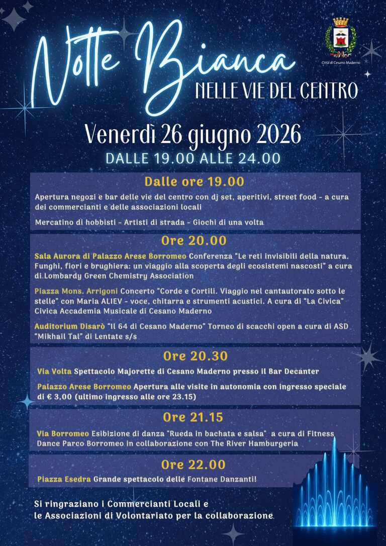 Notte Bianca Programma <br/><em><small>Licenza di distribuzione: Solo uso non commerciale</small></em>