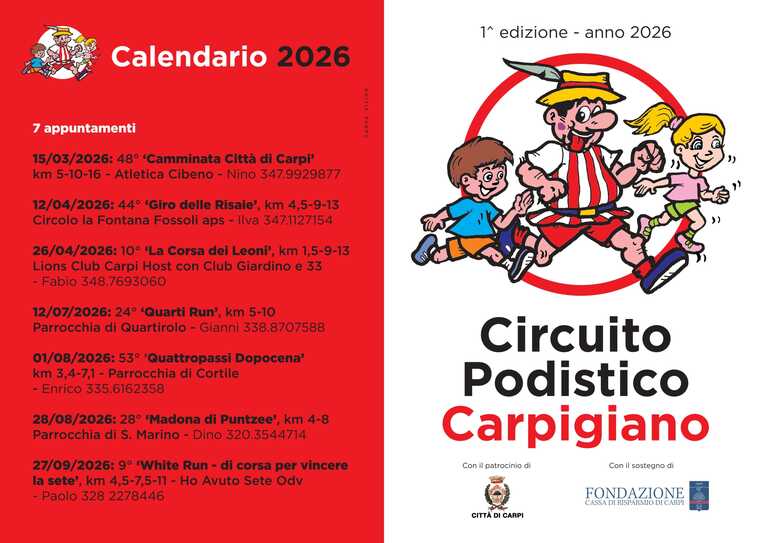 Circuito Podistico <br/><em><small>Licenza di distribuzione: condivisione allo stesso modo - copyleft non compatibile</small></em>