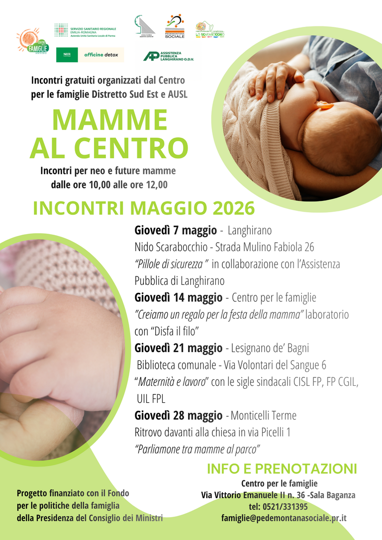 Mamme al Centro Maggio 2026<br/><em><small>Licenza di distribuzione: Pubblico dominio</small></em>