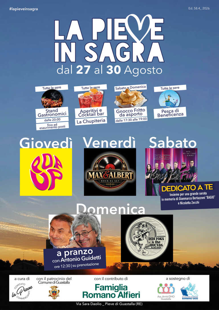 Locandina Pieve in Sagra Ago 2026<br/><em><small>Licenza di distribuzione: Non opere derivate</small></em>