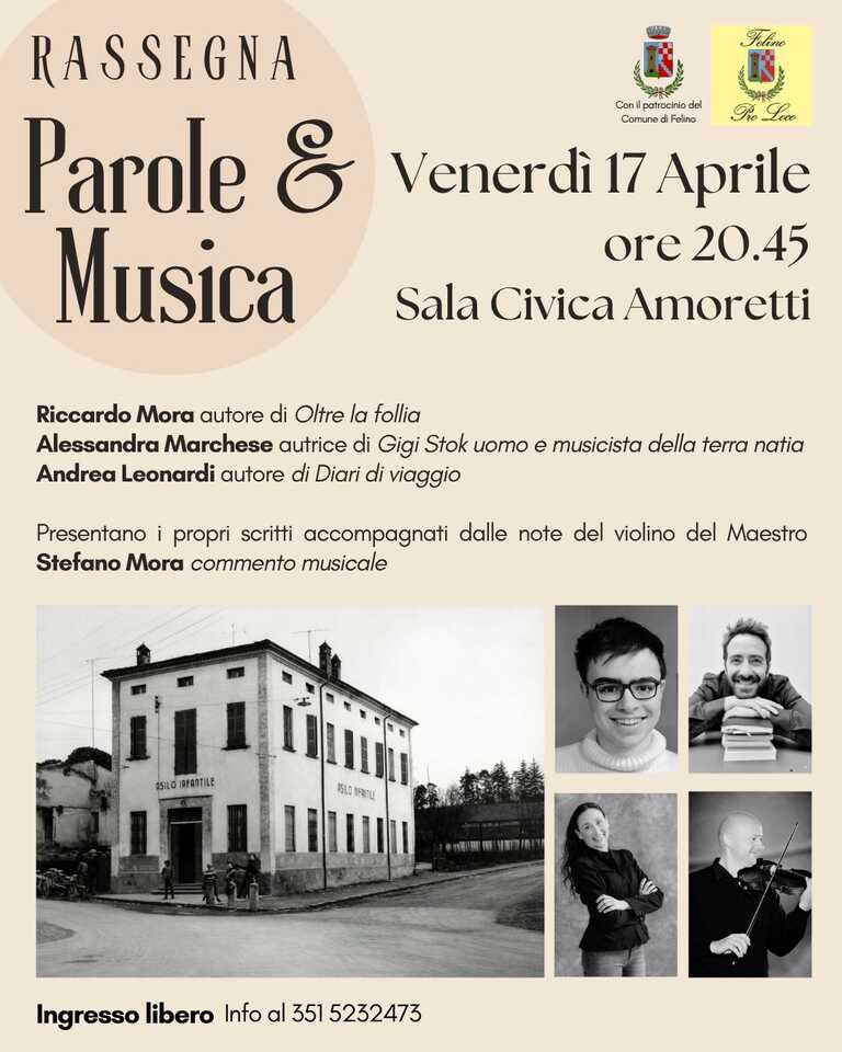 Parole & Musica 17 aprile 2026<br/><em><small>Licenza di distribuzione: Solo uso non commerciale</small></em>