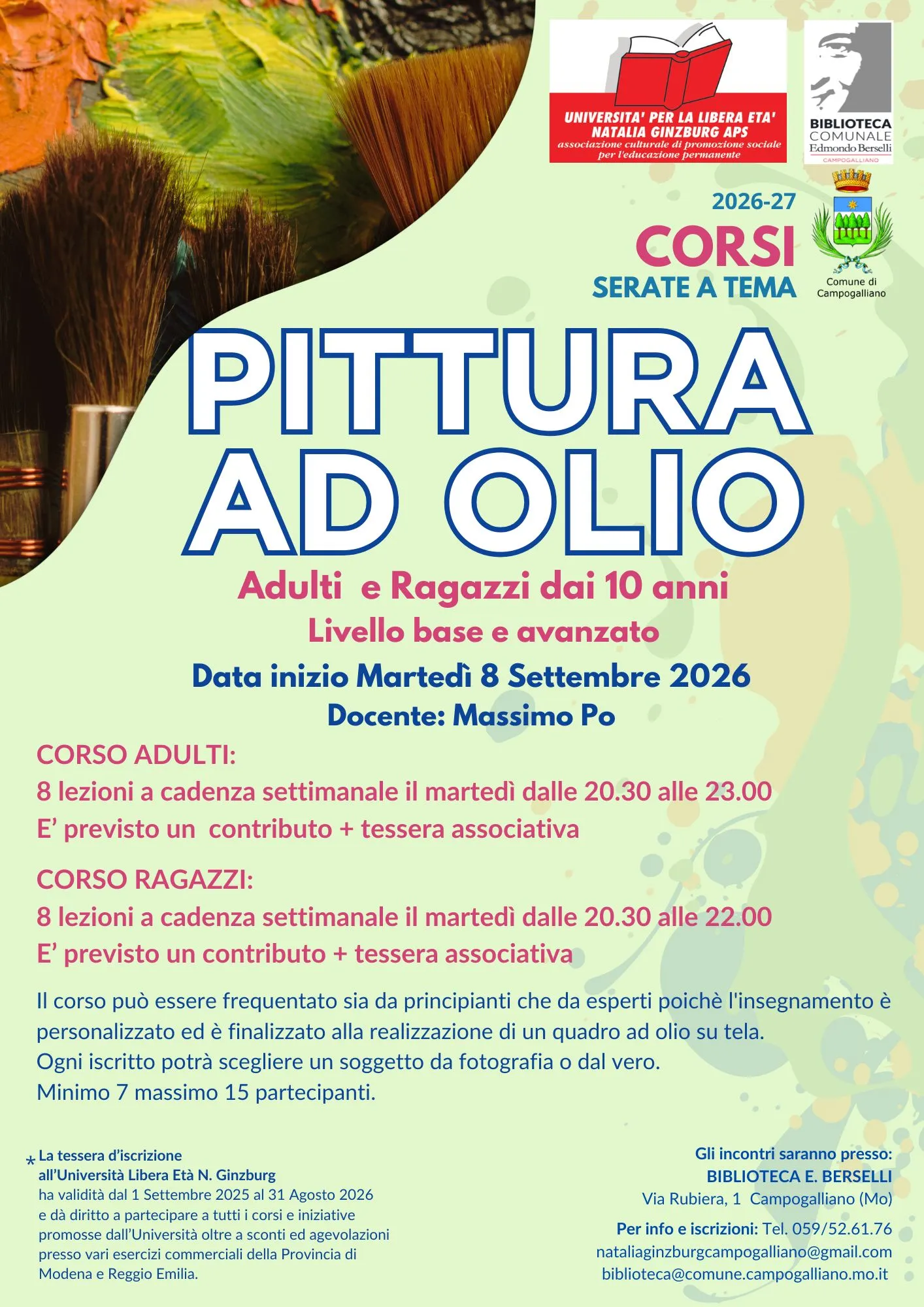 Corso pittura ad olio adulti e ragazzi<br/><em><small>Licenza di distribuzione: Solo uso non commerciale</small></em>