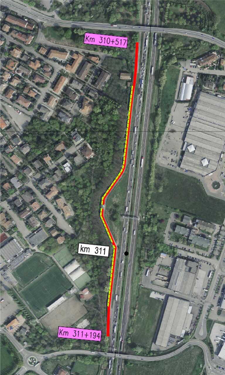 Barriera antirumore autostrada A22<br/><em><small>Licenza di distribuzione: Attribuzione</small></em>