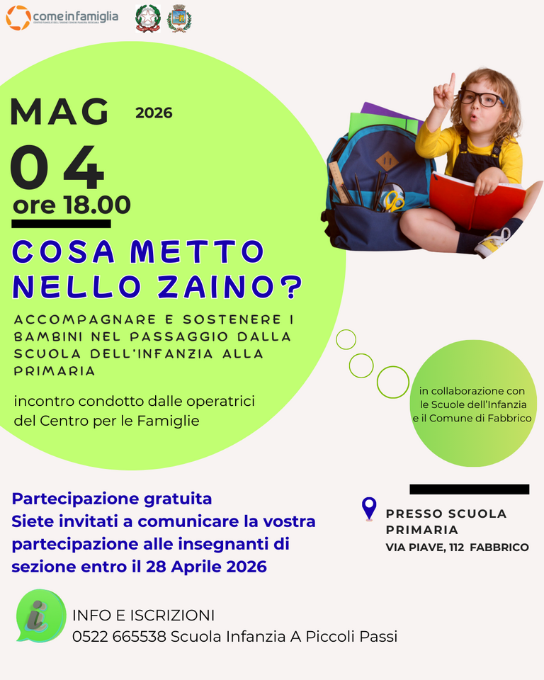 cosa metto nello zaino? <br/><em><small>Licenza di distribuzione: Effetto virale</small></em>