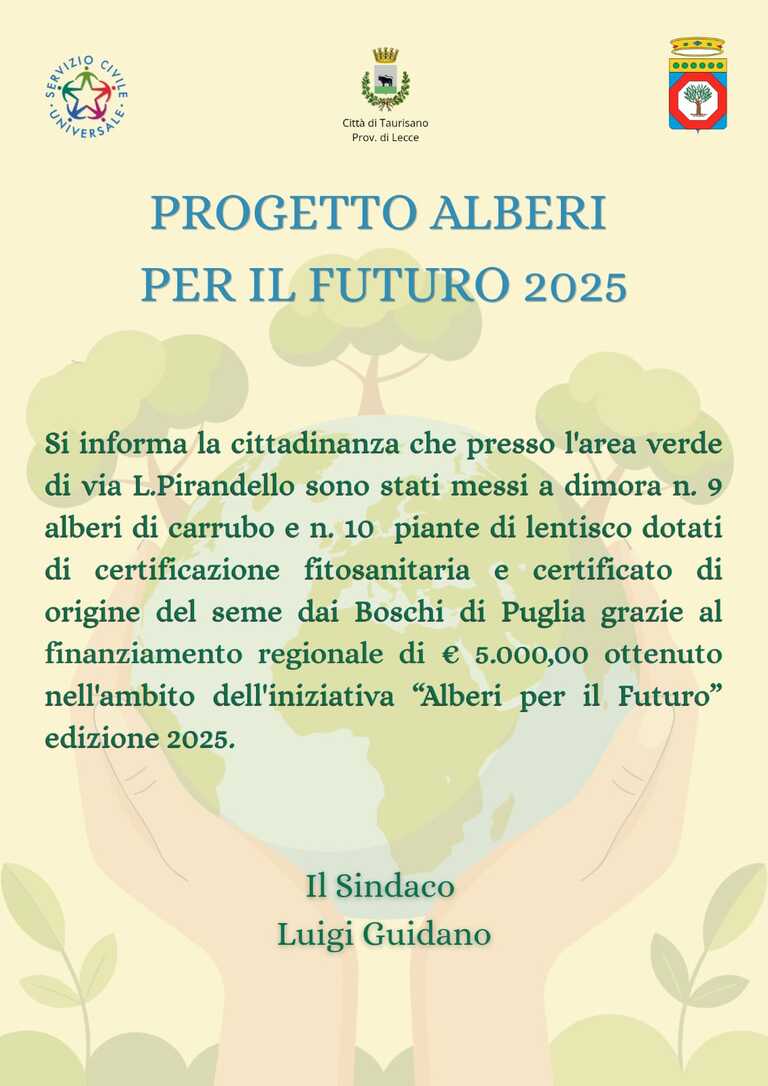 Alberi per il Futuro 2025<br/><em><small>Licenza di distribuzione: Solo uso non commerciale</small></em>