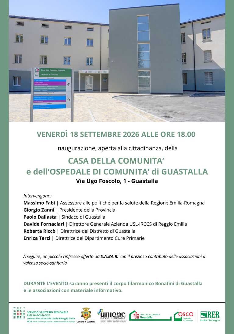 Locandina Inaugurazione Casa della Comunità Set 2026<br/><em><small>Licenza di distribuzione: Non opere derivate</small></em>