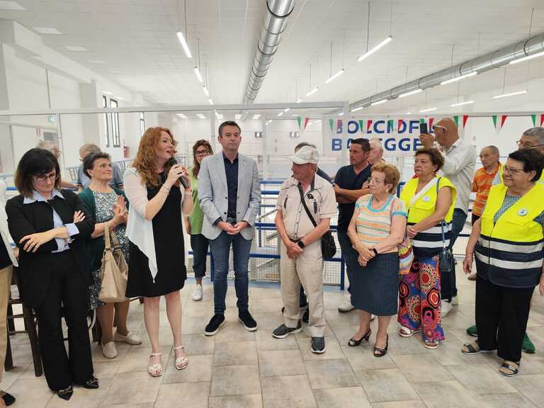 Inaugurazione del Bocciodromo Comunale “Silvano Braga”<br/><em><small>Licenza di distribuzione: condivisione allo stesso modo - copyleft non compatibile</small></em>