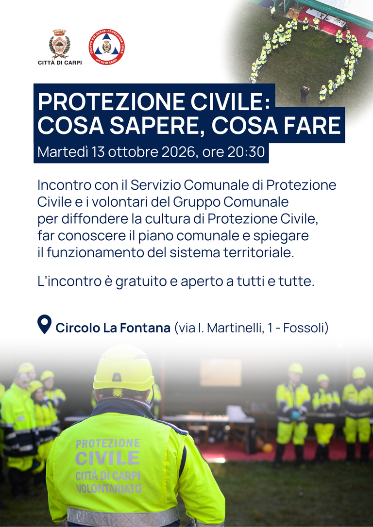 Protezione Civile<br/><em><small>Licenza di distribuzione: condivisione allo stesso modo - copyleft non compatibile</small></em>