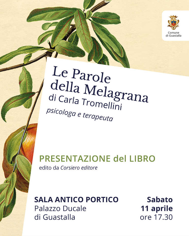 Locandina parole melagrana libro Apr 2026<br/><em><small>Licenza di distribuzione: Non opere derivate</small></em>