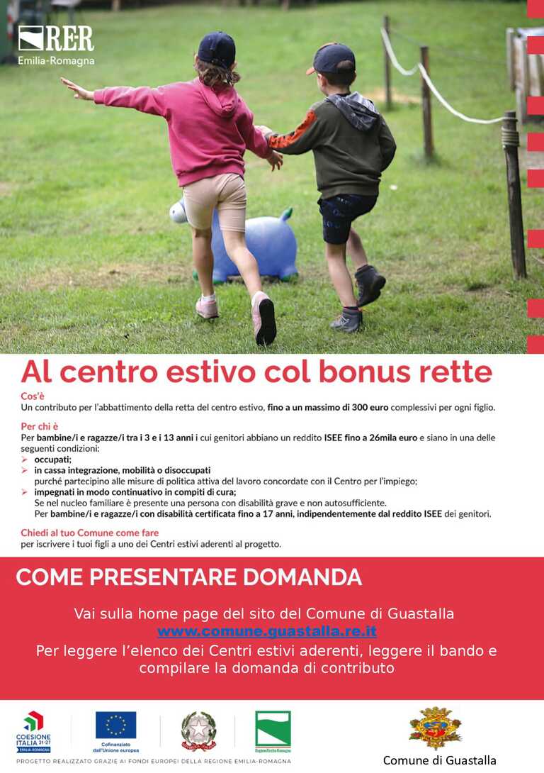 avviso pubblico per ottenere il bonus centri estivi 2026<br/><em><small>Licenza di distribuzione: Pubblico dominio</small></em>