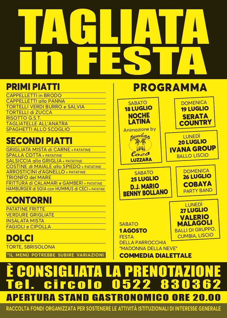 Locandina Tagliata in festa Lug 2026<br/><em><small>Licenza di distribuzione: Non opere derivate</small></em>