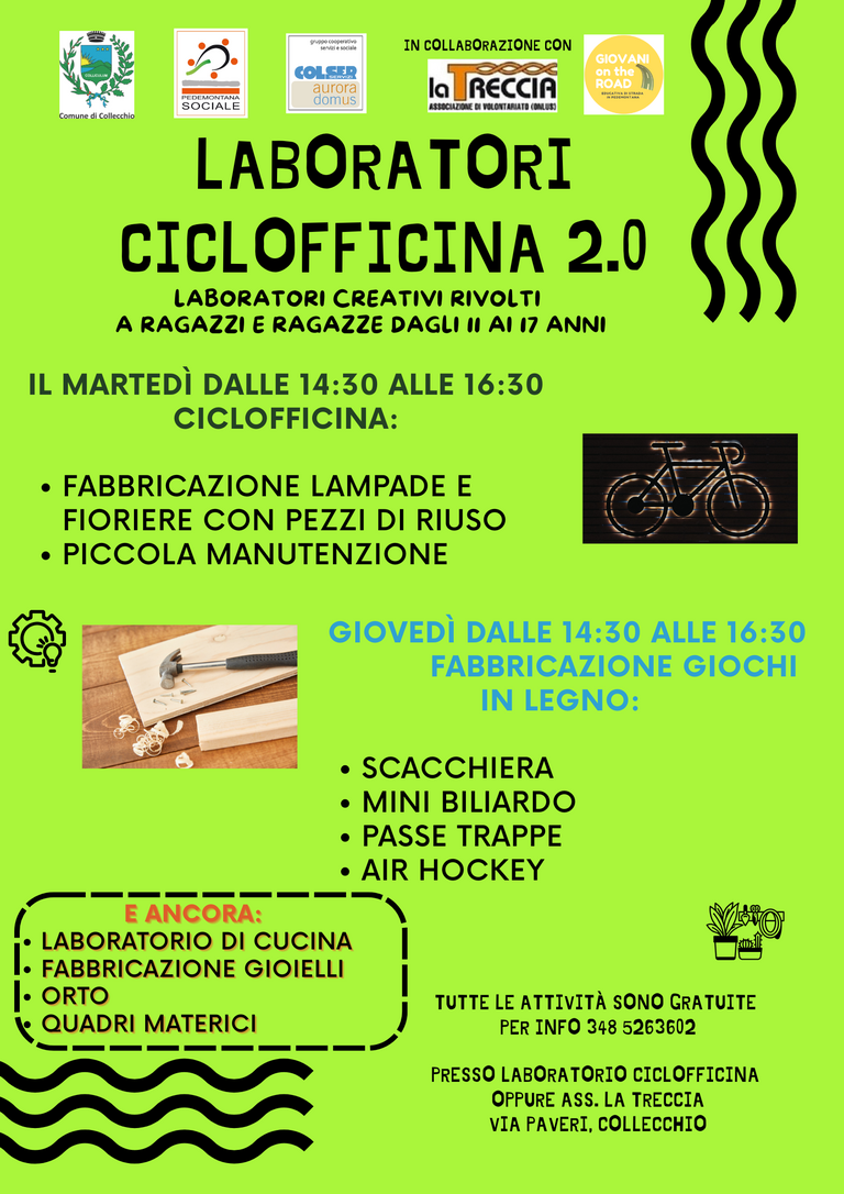 Ciclofficina 2.0<br/><em><small>Licenza di distribuzione: Pubblico dominio</small></em>