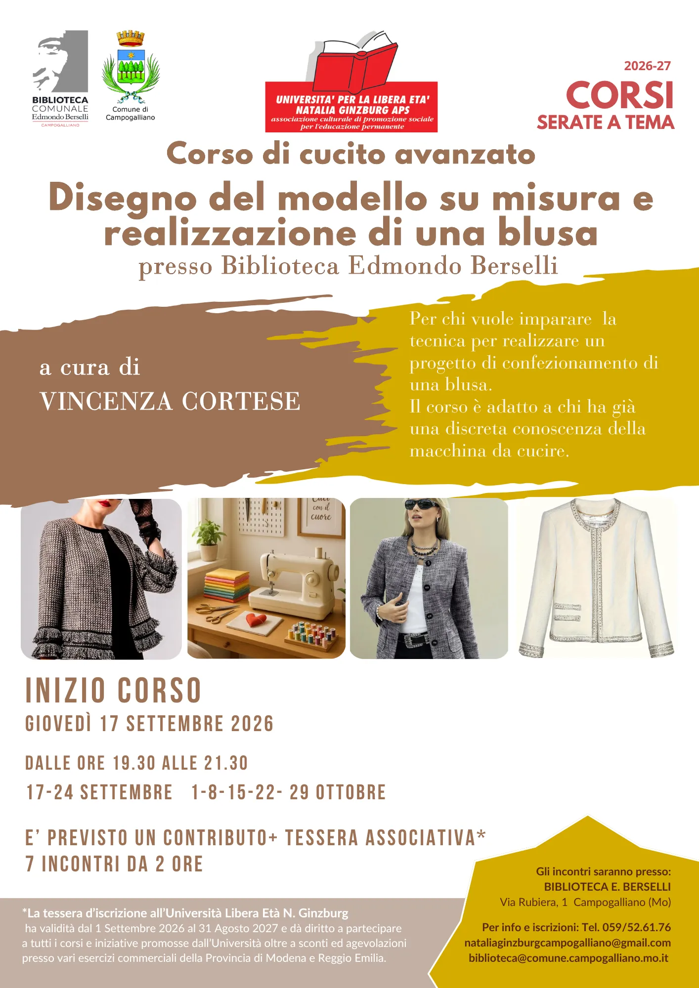 Corso cucito avanzato<br/><em><small>Licenza di distribuzione: Solo uso non commerciale</small></em>