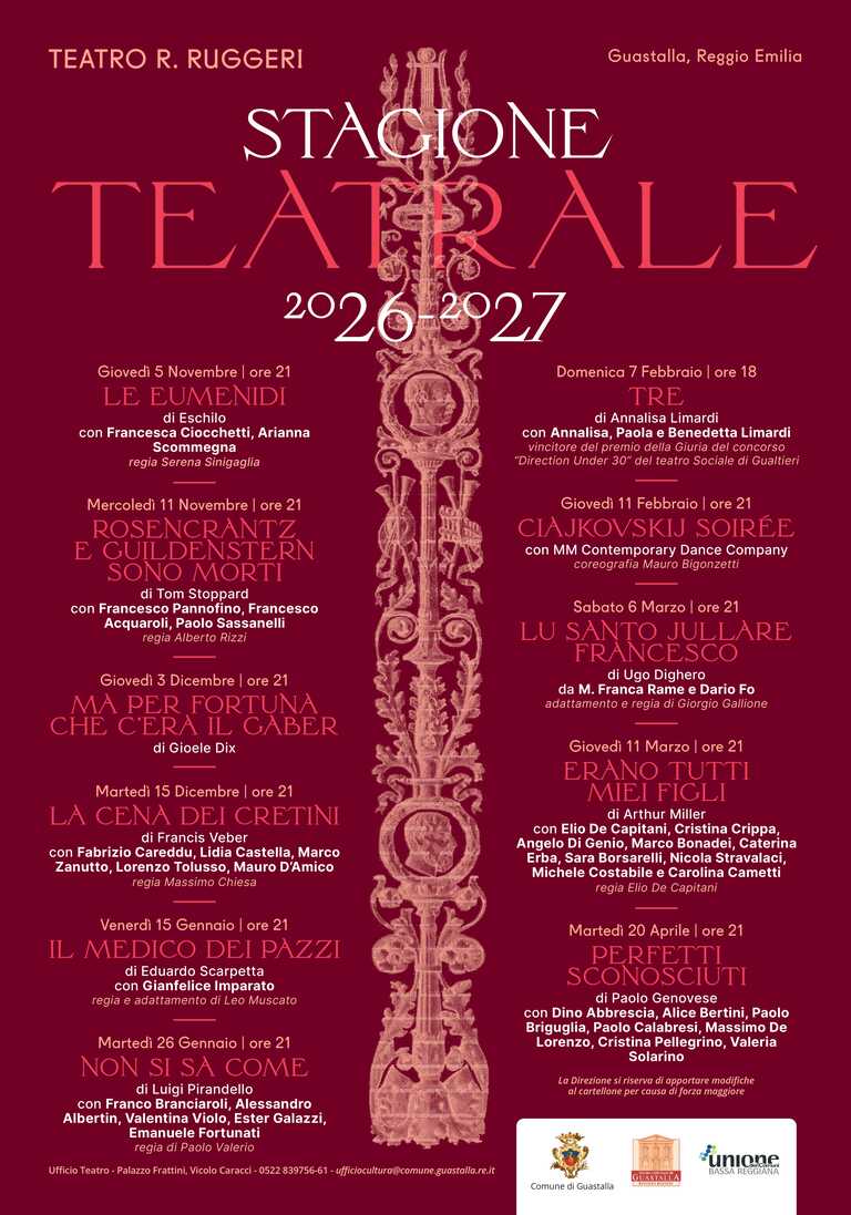 Locandina Stagione teatrale 26-27<br/><em><small>Licenza di distribuzione: Non opere derivate</small></em>