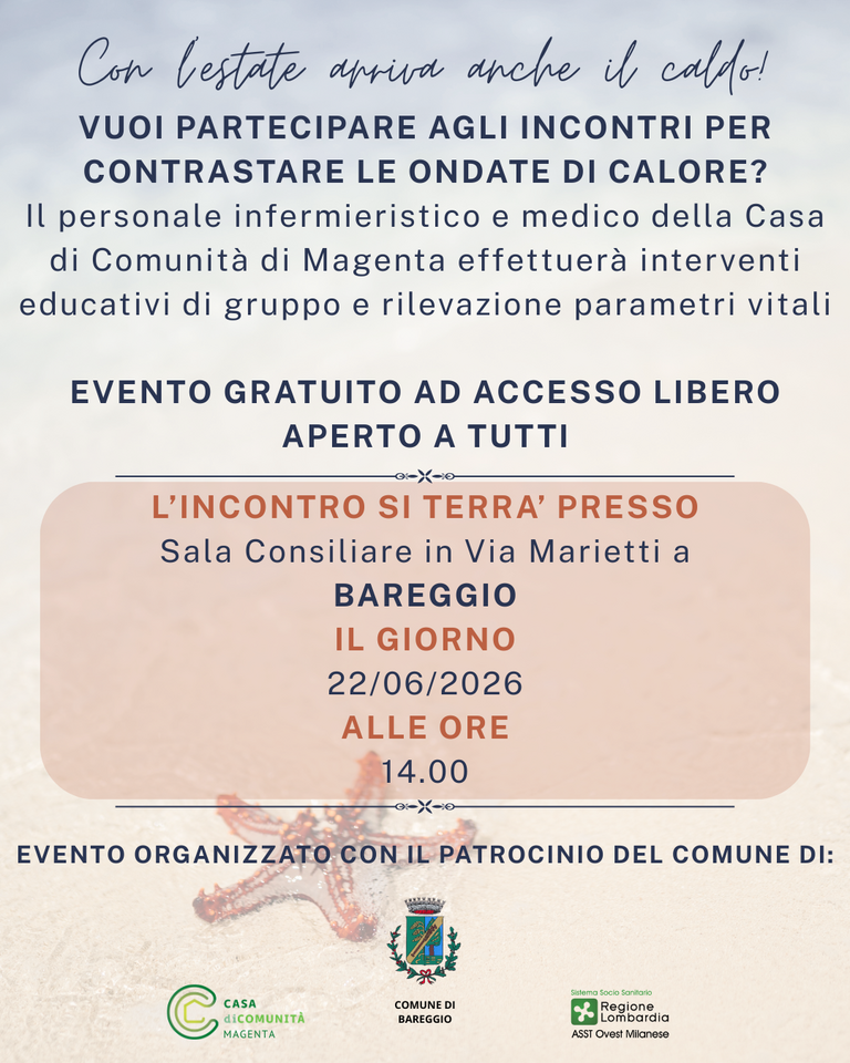 Locandina incontri caldo estivo 2026<br/><em><small>Licenza di distribuzione: condivisione allo stesso modo - copyleft non compatibile</small></em>