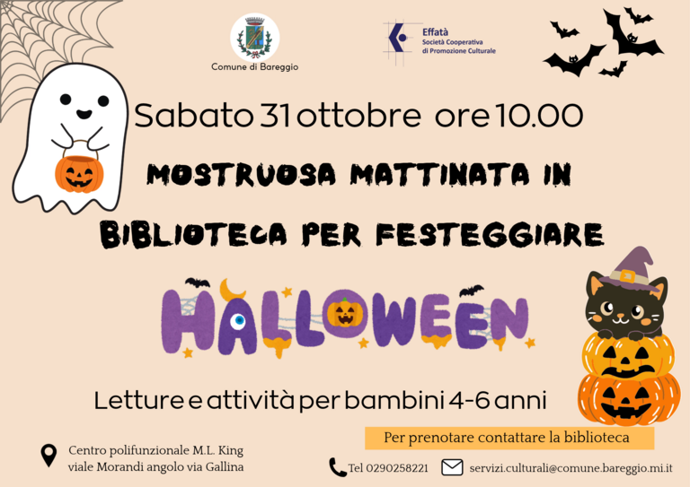 Volantino Halloween in biblioteca <br/><em><small>Licenza di distribuzione: condivisione allo stesso modo - copyleft non compatibile</small></em>