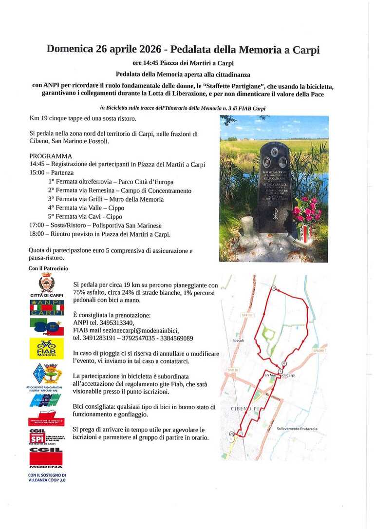 pedalata della memoria<br/><em><small>Licenza di distribuzione: condivisione allo stesso modo - copyleft non compatibile</small></em>