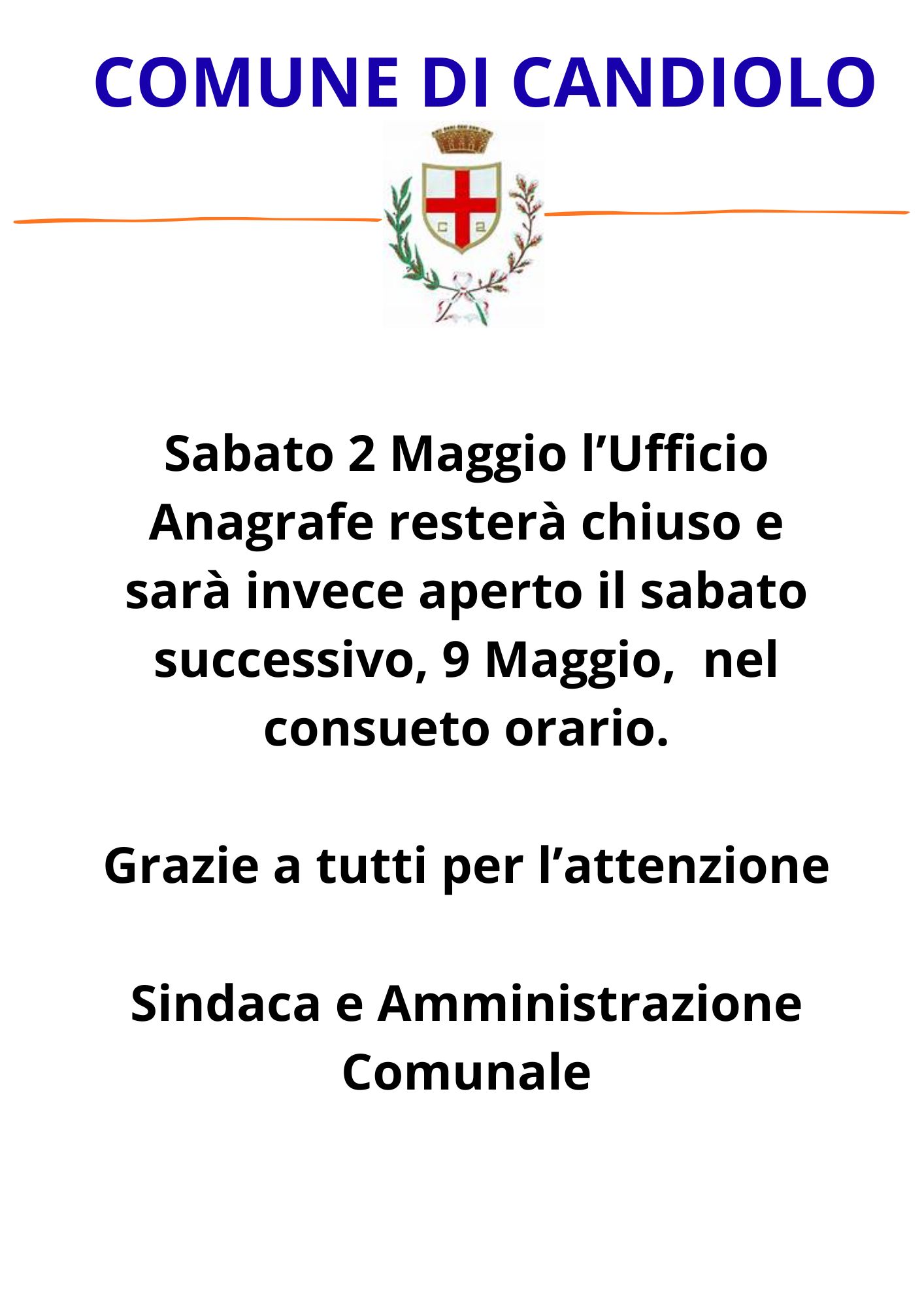 Aperture ufficio anagrafe