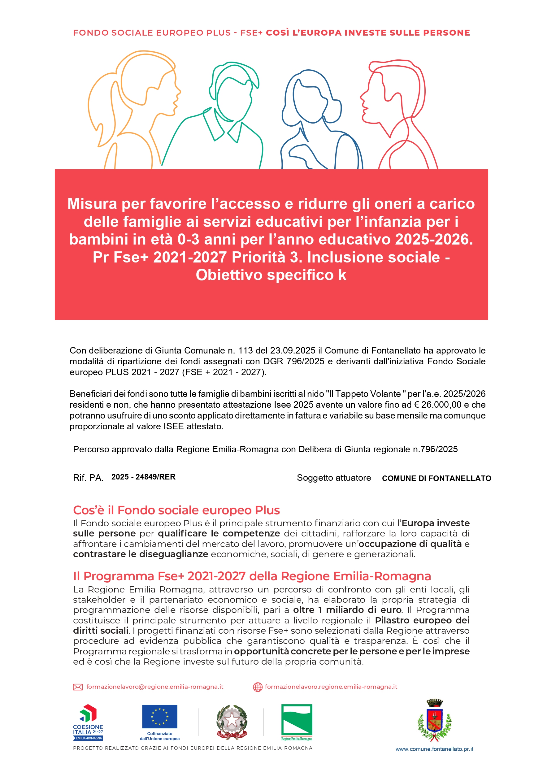 Abbattimento delle tariffe di frequenza del servizio di Asilo Nido per l'anno educativo 2025 -2026